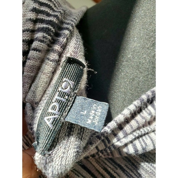 APT.9 Women's Gray Rayon V-Neck Long Sleeve Stretch Fitted Shirt Size Large - Picture 8 of 12